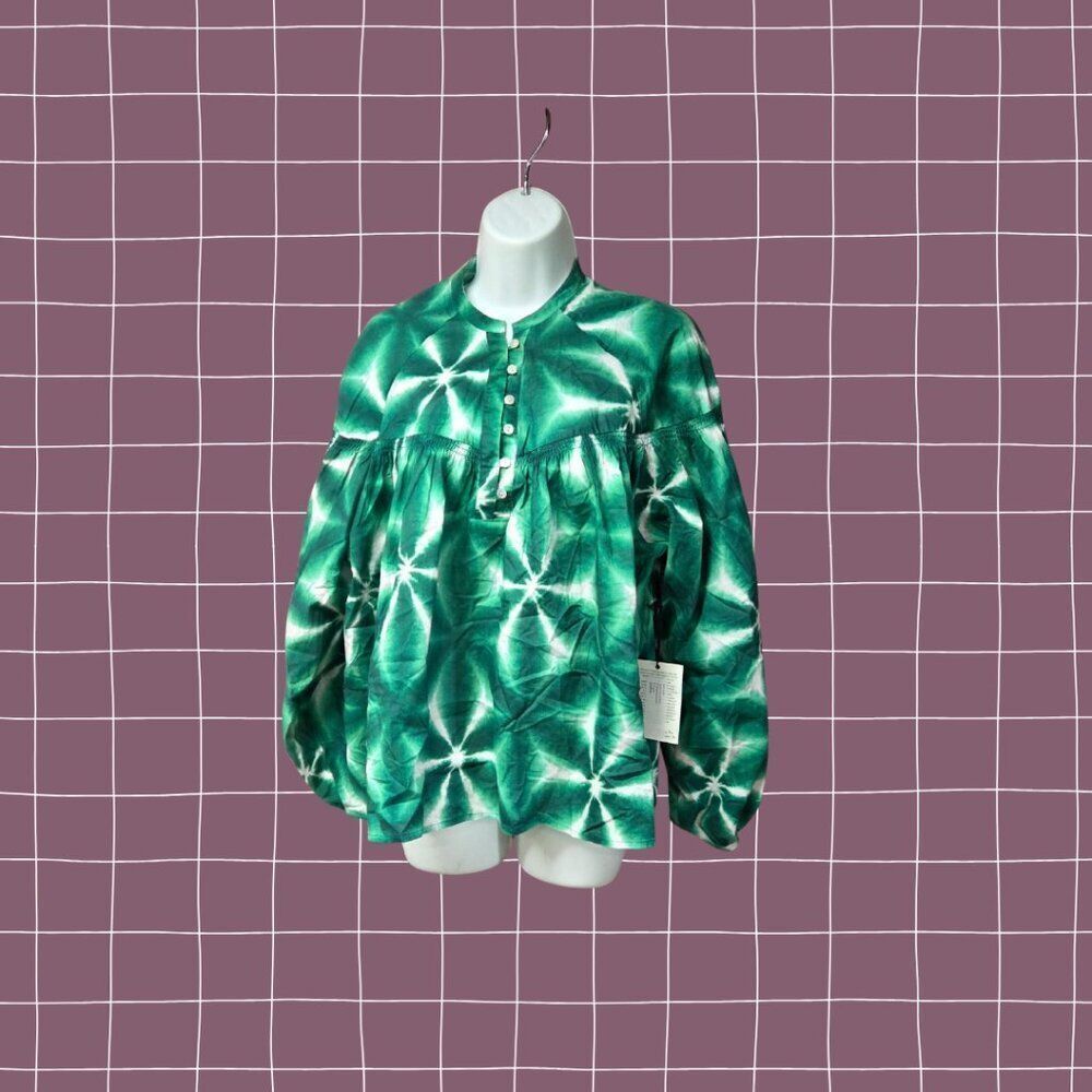 Women's ELECTRIC & ROSE Lightweight Puff Sleeve Shamrock Top One Size